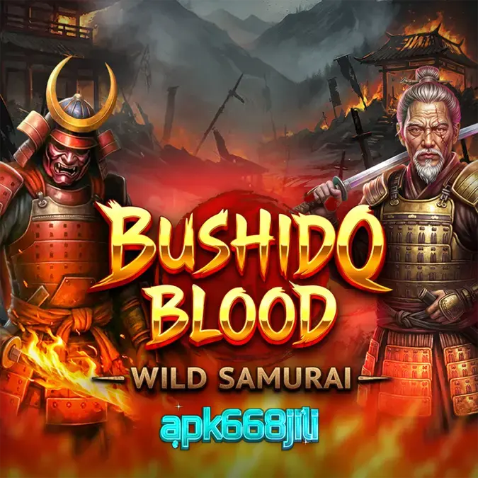 Tampilan visual slot Bushido Blood dengan latar belakang pegunungan Jepang